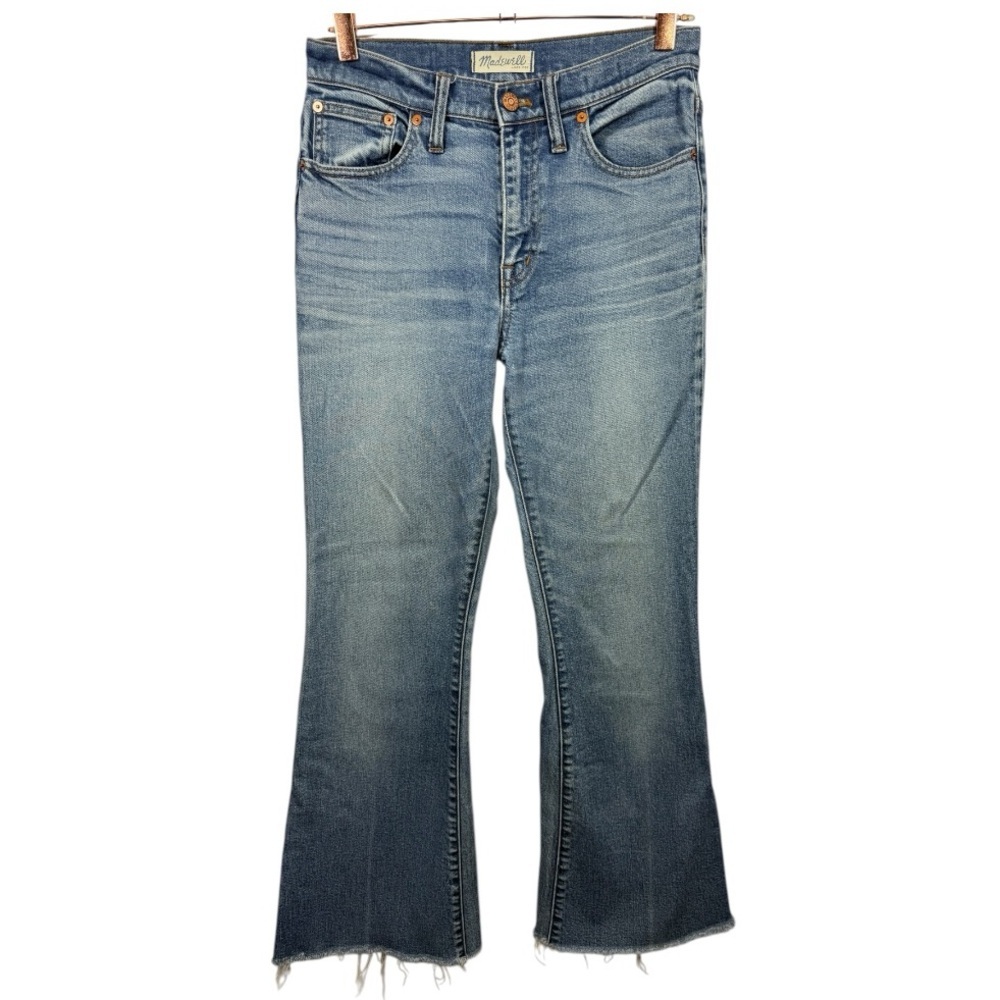 Madewell Women’s Flea Market Flare Cropped Raw Hem Jeans Size 27 Denim‎ Casual